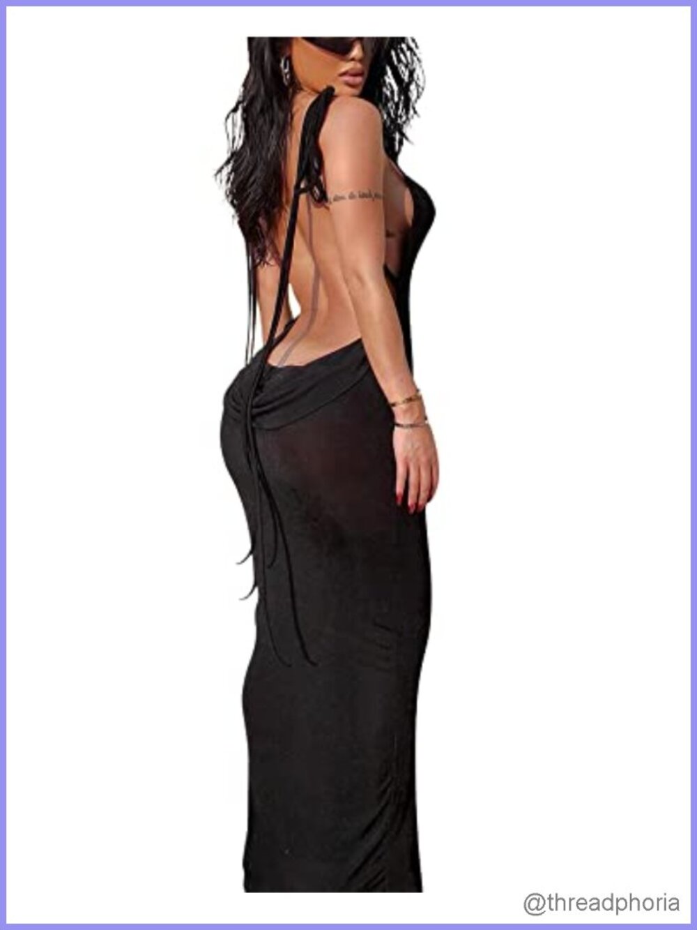 Sleeveless Backless Halter Maxi Dress with Cowl Neck Spaghetti Straps